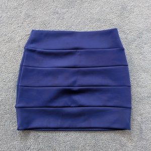 Blue bandaged tight skirt